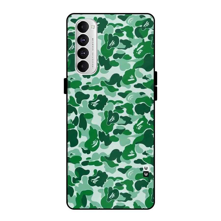 Colorful Camouflage Metal Back Case for Oppo Reno4 Pro