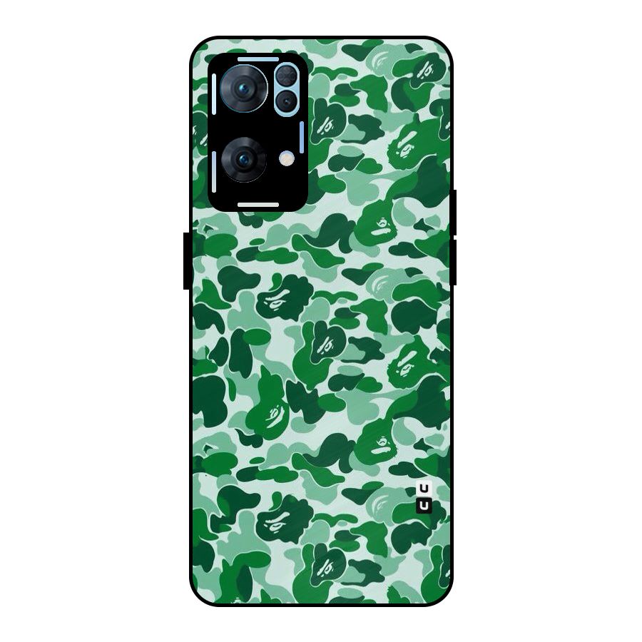 Colorful Camouflage Metal Back Case for Oppo Reno7 Pro 5G