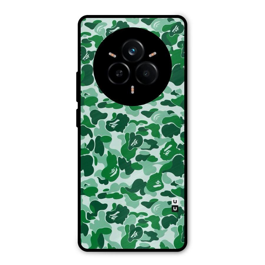 Colorful Camouflage Metal Back Case for Realme 14 Pro Plus