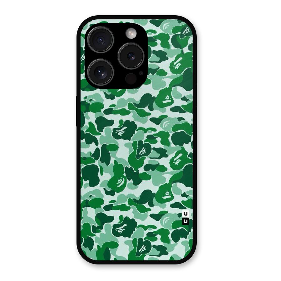 Colorful Camouflage Metal Back Case for iPhone 15 Pro