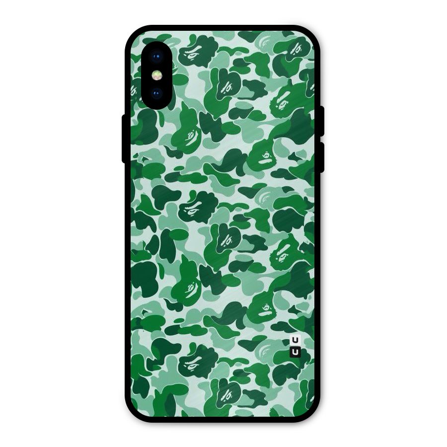 Colorful Camouflage Metal Back Case for iPhone X