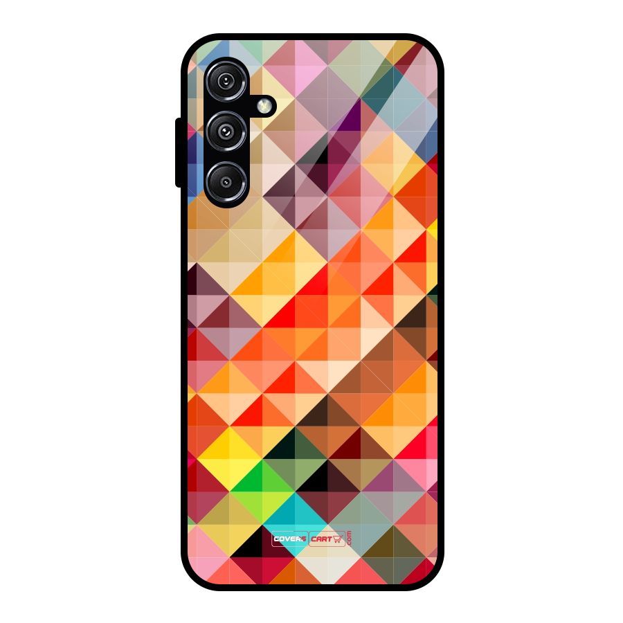 Colorful Cubes Glass Back Case for Galaxy M34 5G