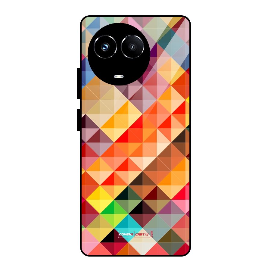 Colorful Cubes Glass Back Case for Realme 11X