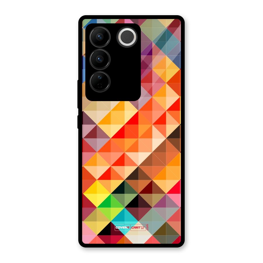 Colorful Cubes Glass Back Case for Vivo V27