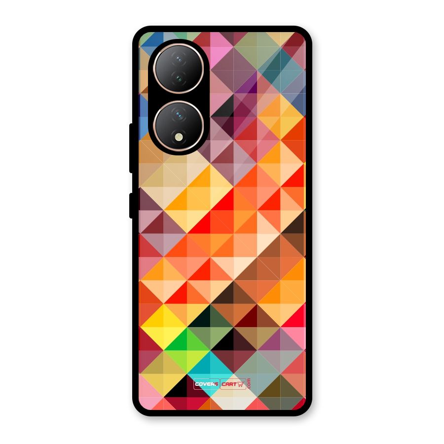 Colorful Cubes Glass Back Case for Vivo Y100A