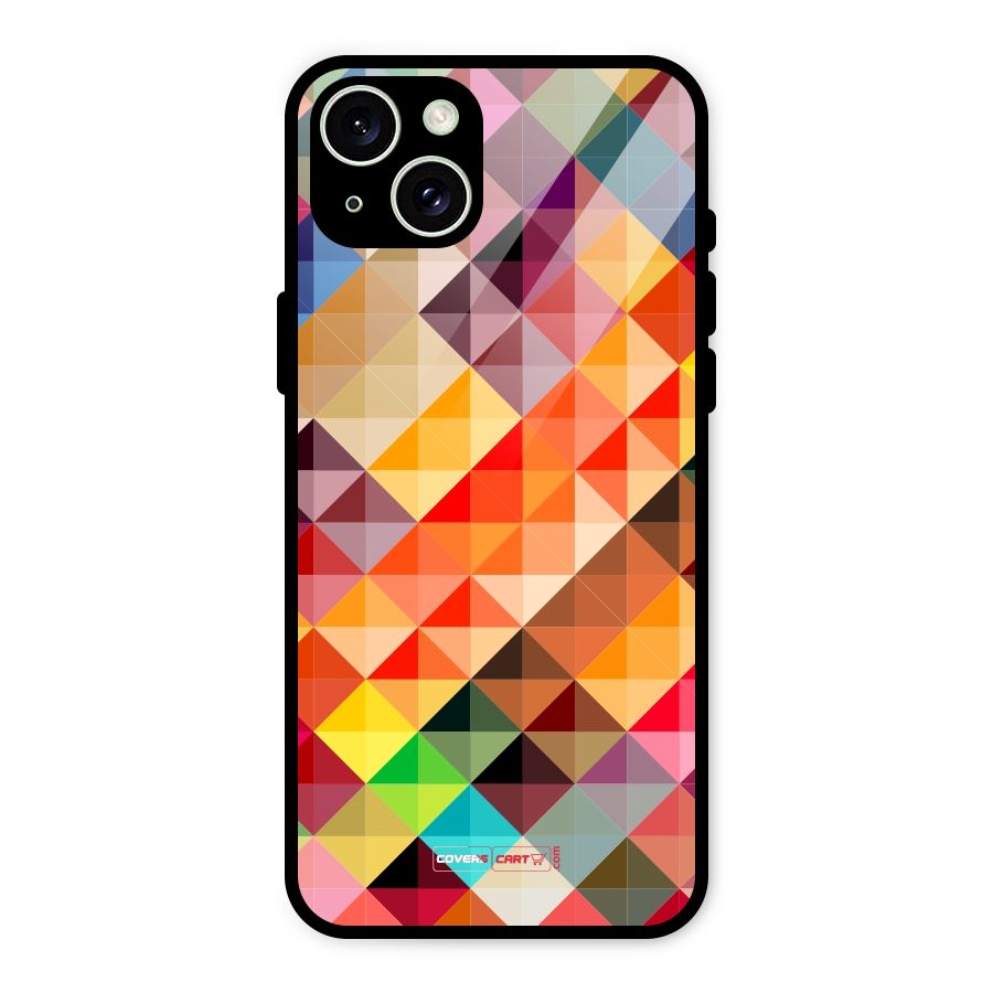 Colorful Cubes Glass Back Case for iPhone 15 Plus