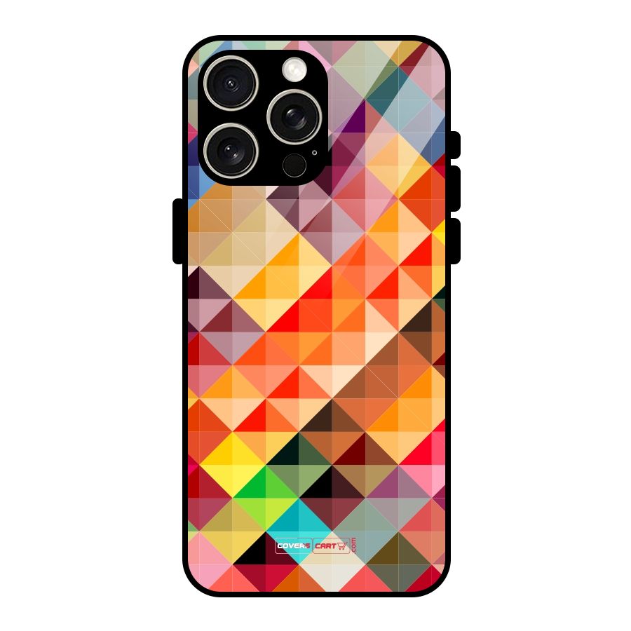 Colorful Cubes Glass Back Case for iPhone 15 Pro Max