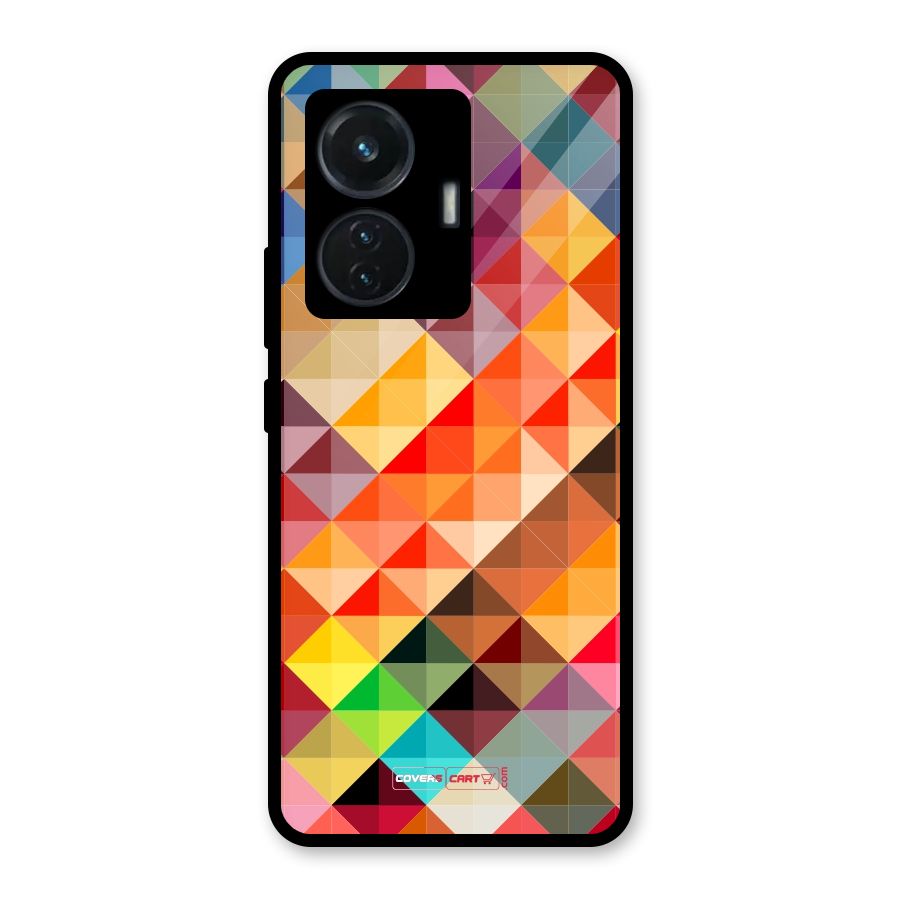 Colorful Cubes Glass Back Case for iQOO Z6 44W