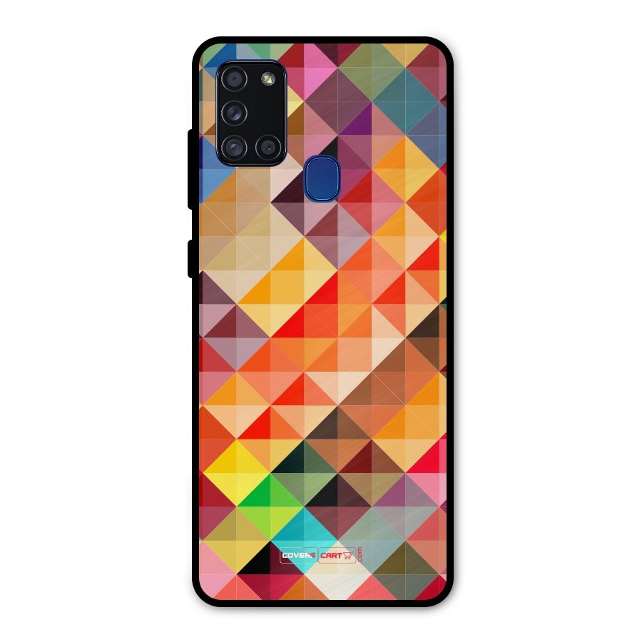 Colorful Cubes Metal Back Case for Galaxy A21s
