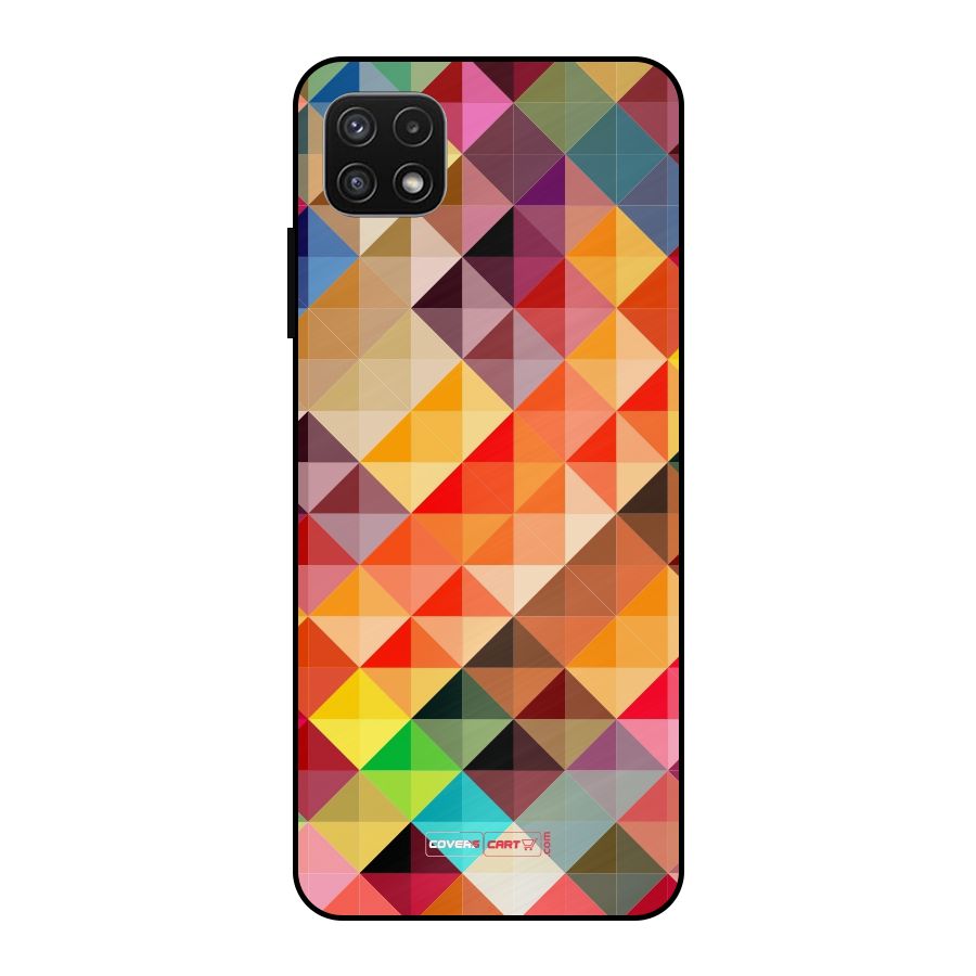 Colorful Cubes Metal Back Case for Galaxy A22 5G