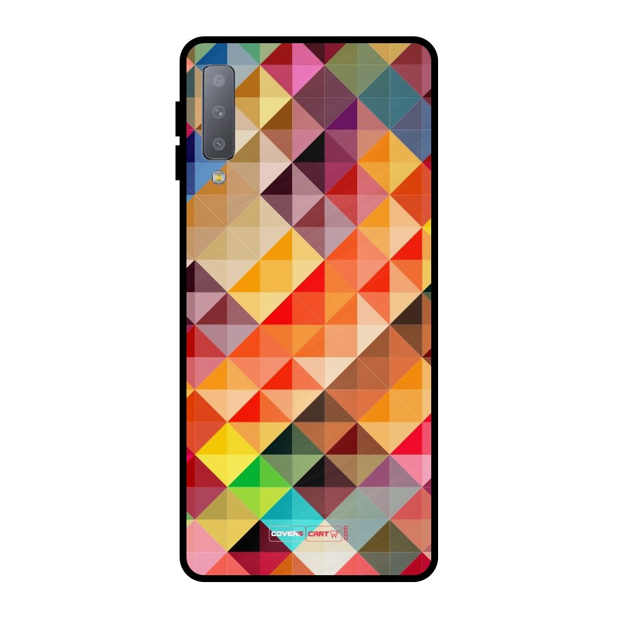 Colorful Cubes Metal Back Case for Galaxy A7 (2018)
