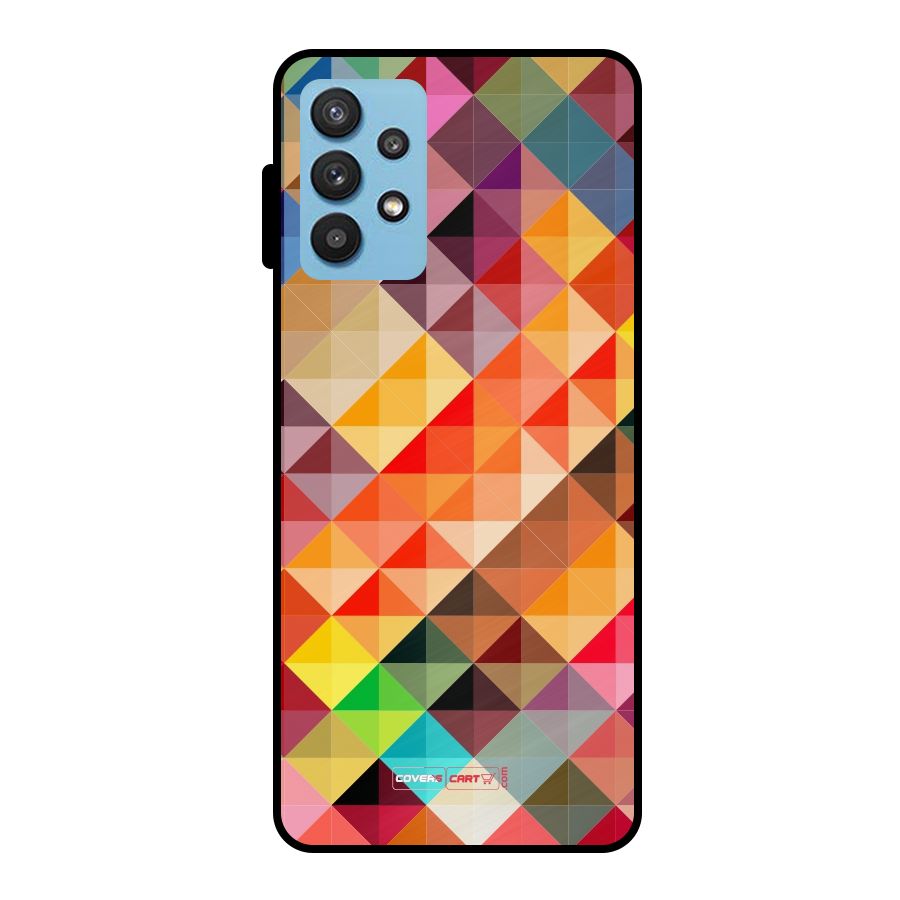 Colorful Cubes Metal Back Case for Galaxy M32 5G