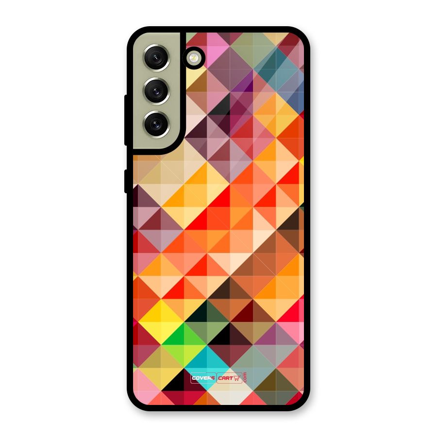 Colorful Cubes Metal Back Case for Galaxy S21 FE 5G (2023)