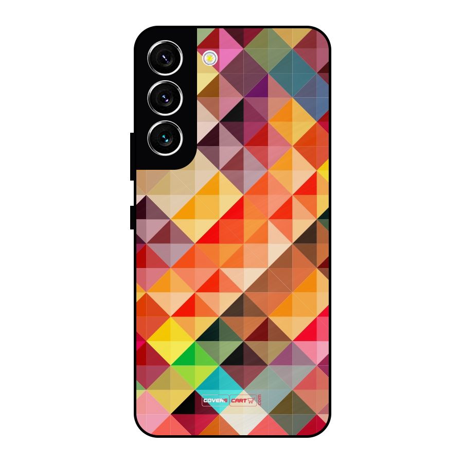 Colorful Cubes Metal Back Case for Galaxy S22 5G