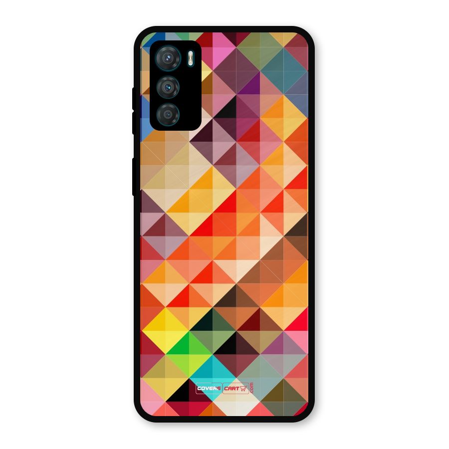 Colorful Cubes Metal Back Case for Moto G42