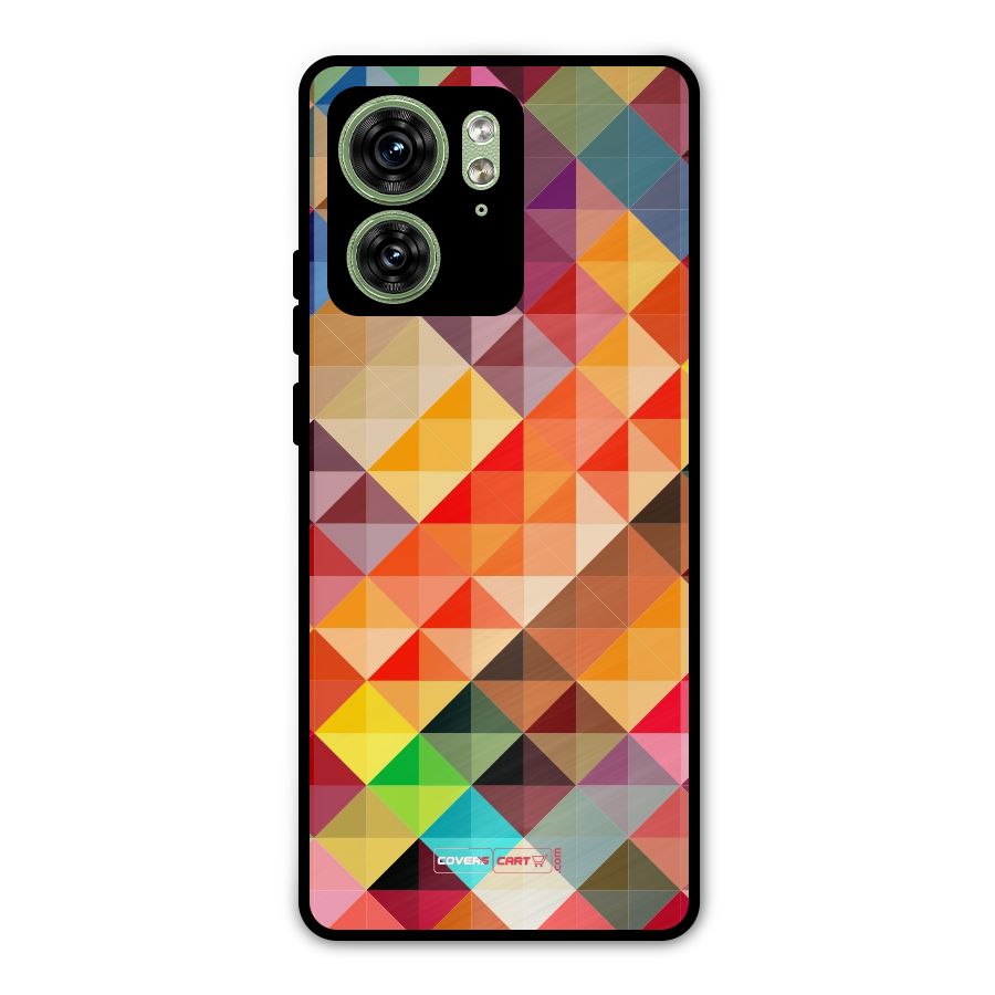Colorful Cubes Metal Back Case for Motorola Edge 40 5G