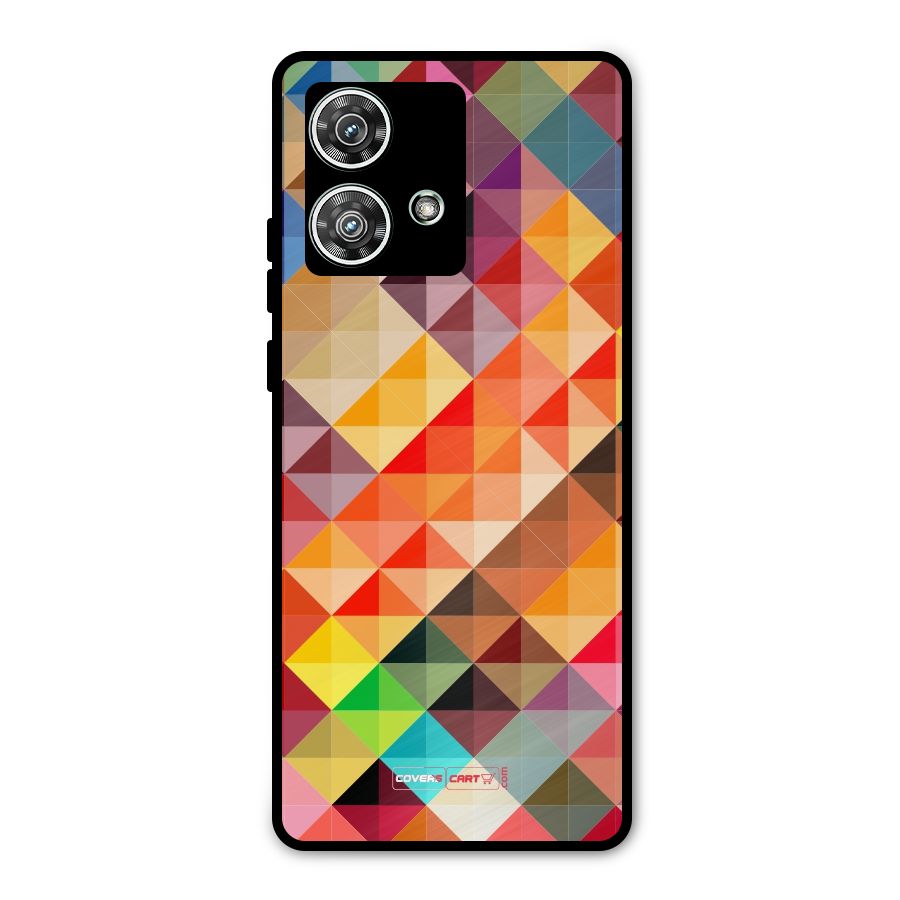 Colorful Cubes Metal Back Case for Motorola Edge 40 Neo