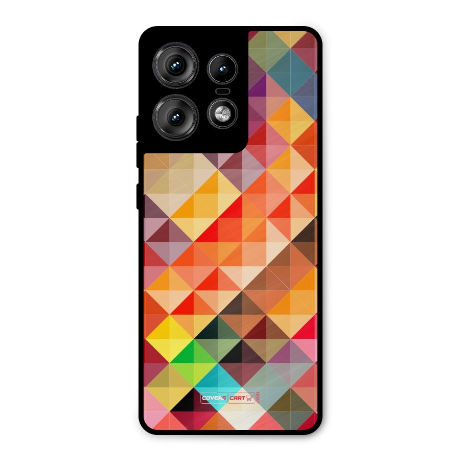 Colorful Cubes Metal Back Case for Motorola Edge 50 Pro