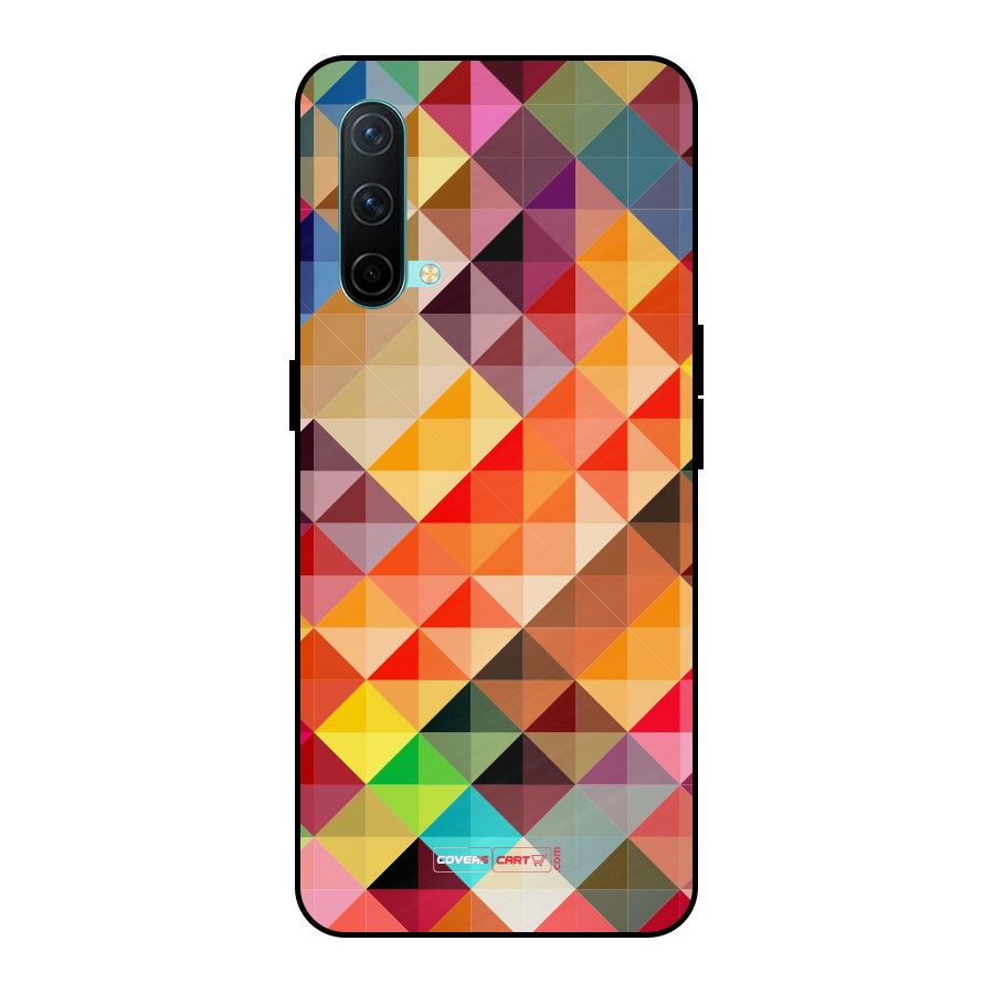 Colorful Cubes Metal Back Case for OnePlus Nord CE 5G