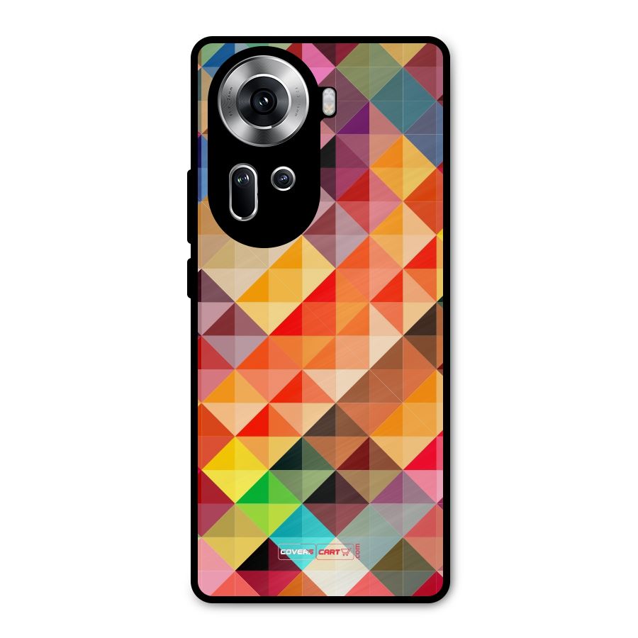 Colorful Cubes Metal Back Case for Oppo Reno11 5G