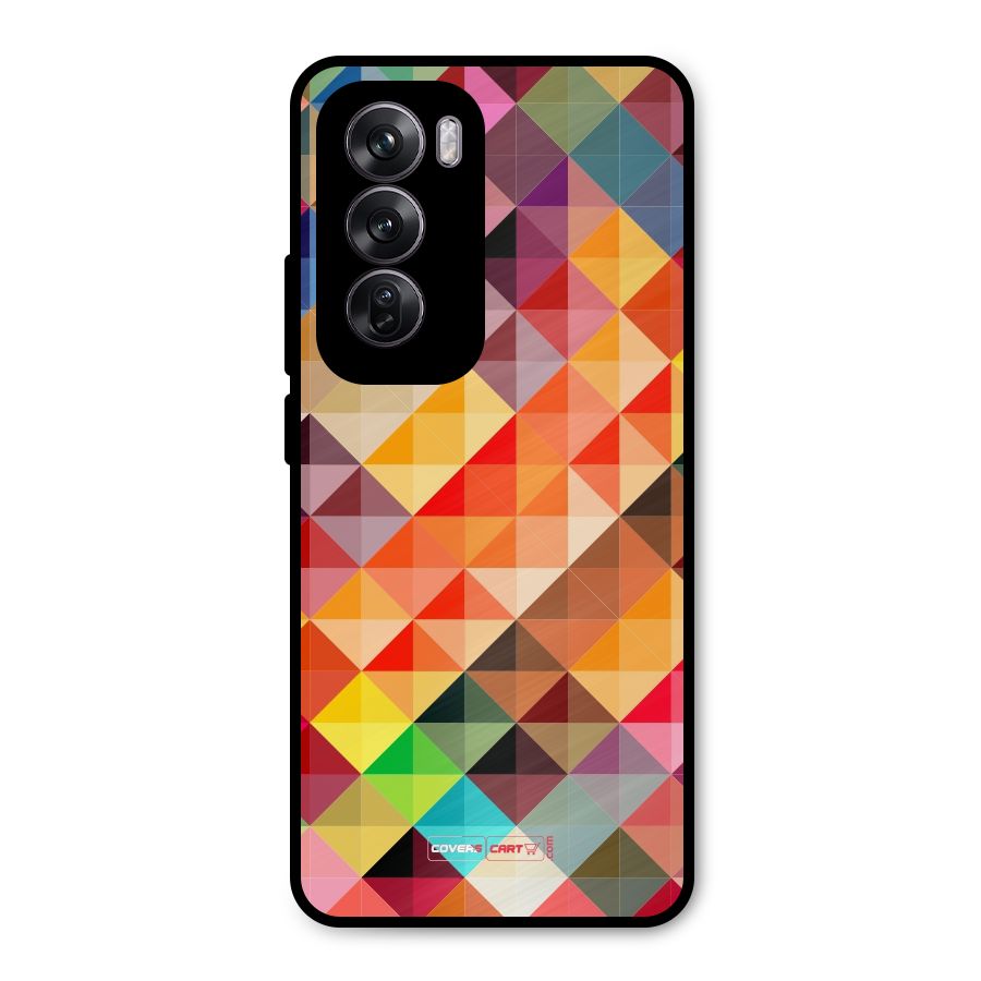 Colorful Cubes Metal Back Case for Oppo Reno12 Pro