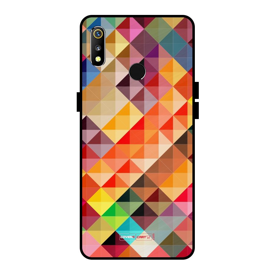 Colorful Cubes Metal Back Case for Realme 3