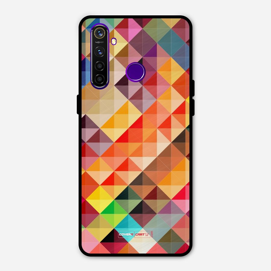Colorful Cubes Metal Back Case for Realme 5 Pro