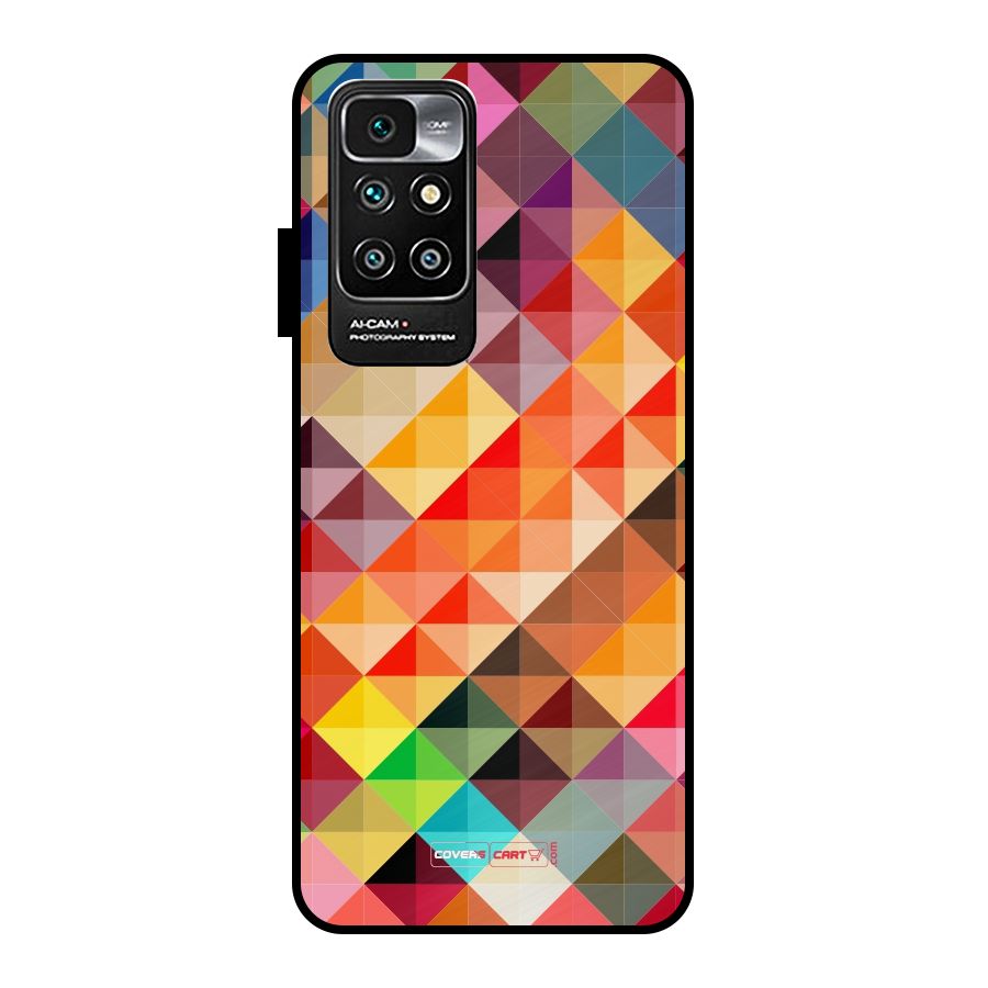 Colorful Cubes Metal Back Case for Redmi 10 Prime