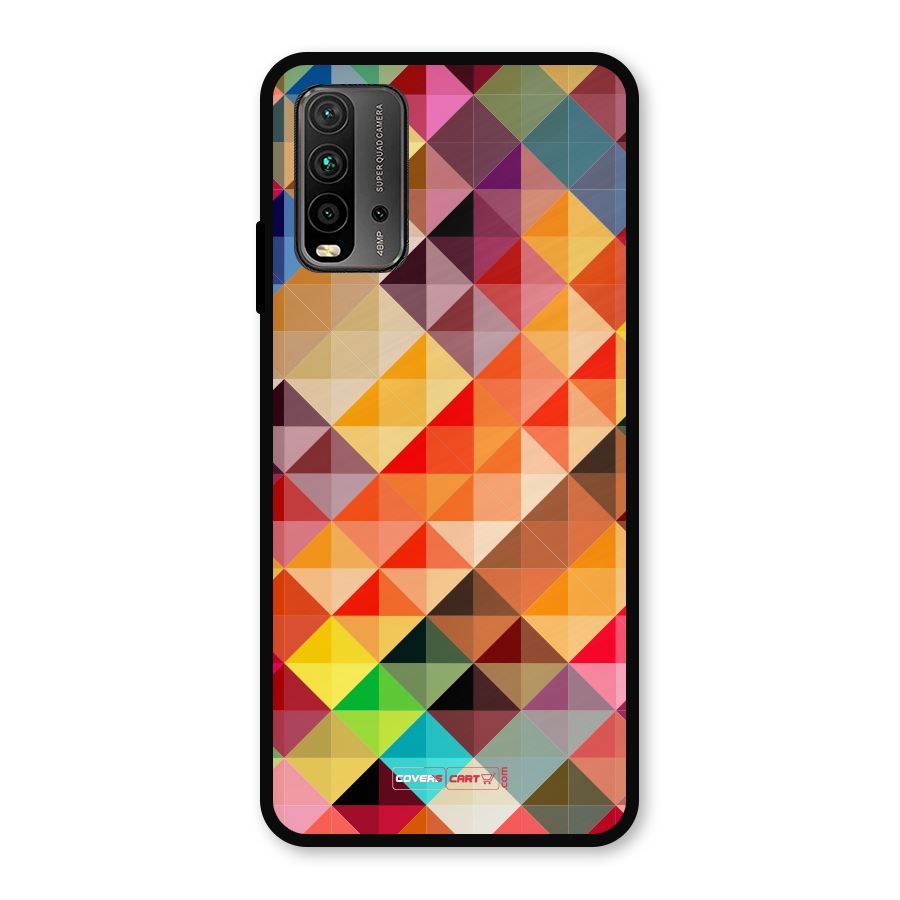 Colorful Cubes Metal Back Case for Redmi 9 Power