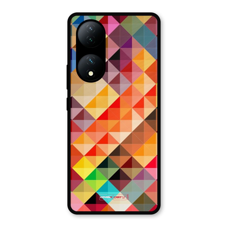 Colorful Cubes Metal Back Case for Vivo T2