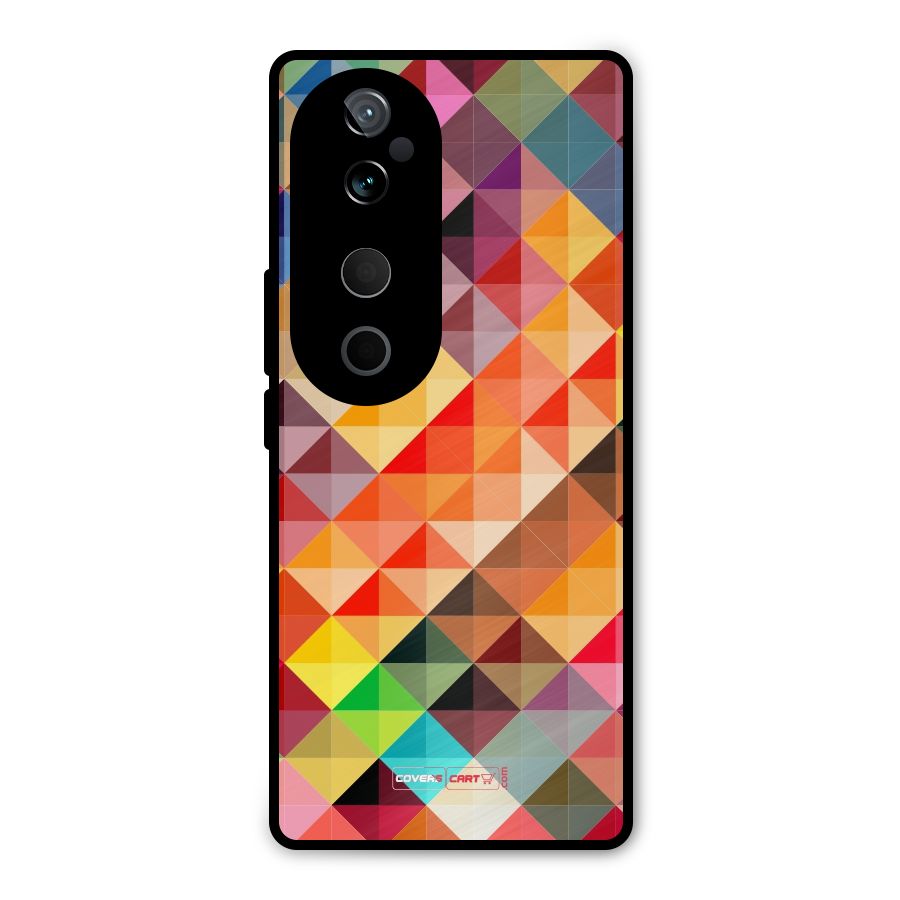Colorful Cubes Metal Back Case for Vivo T3 Ultra