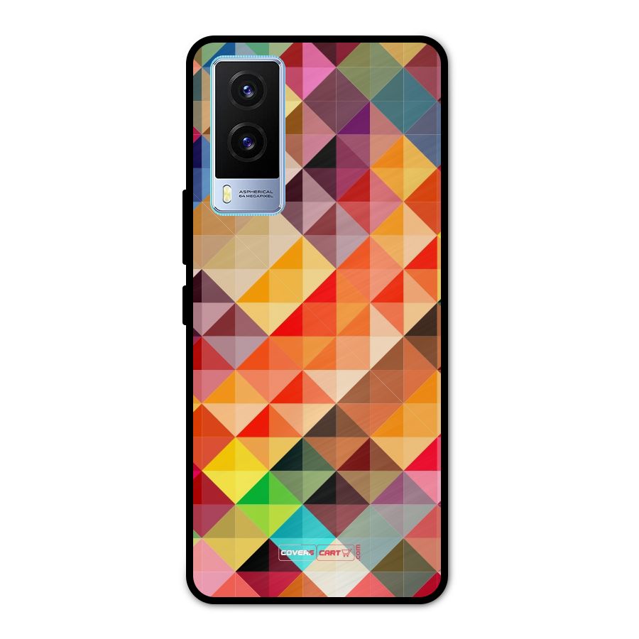 Colorful Cubes Metal Back Case for Vivo V21e 5G