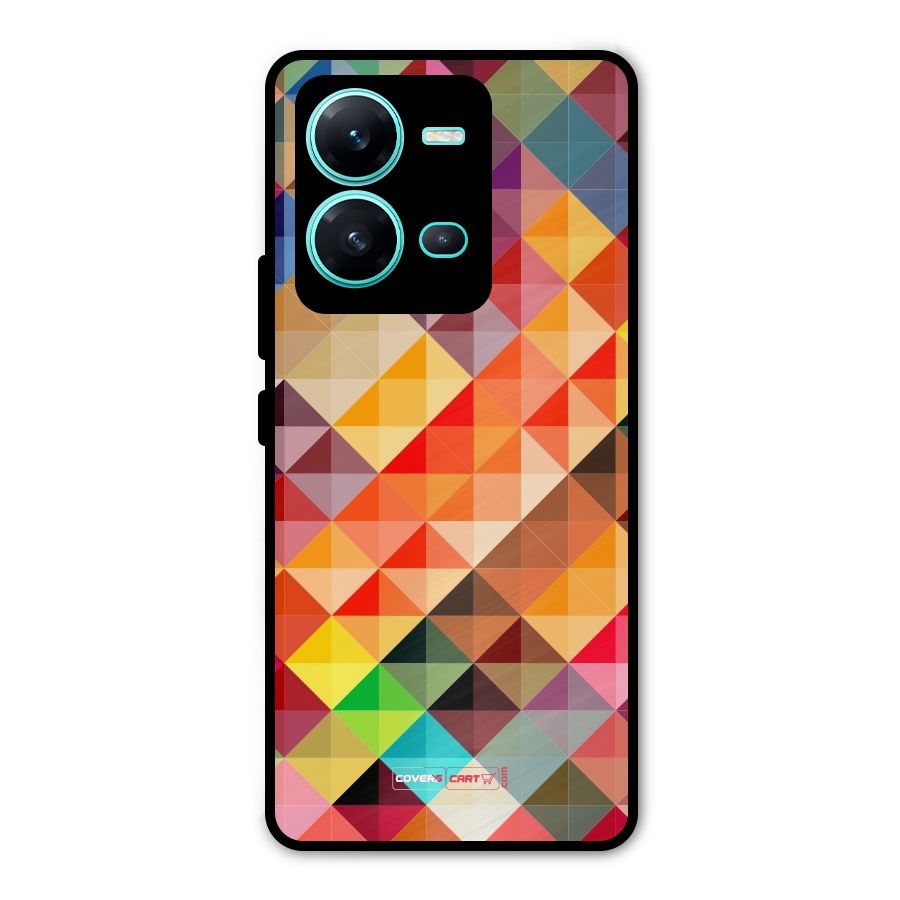 Colorful Cubes Metal Back Case for Vivo V25