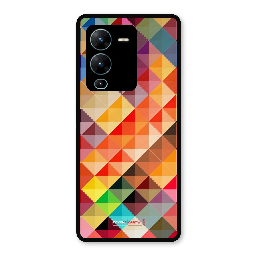 Colorful Cubes Metal Back Case for Vivo V25 Pro