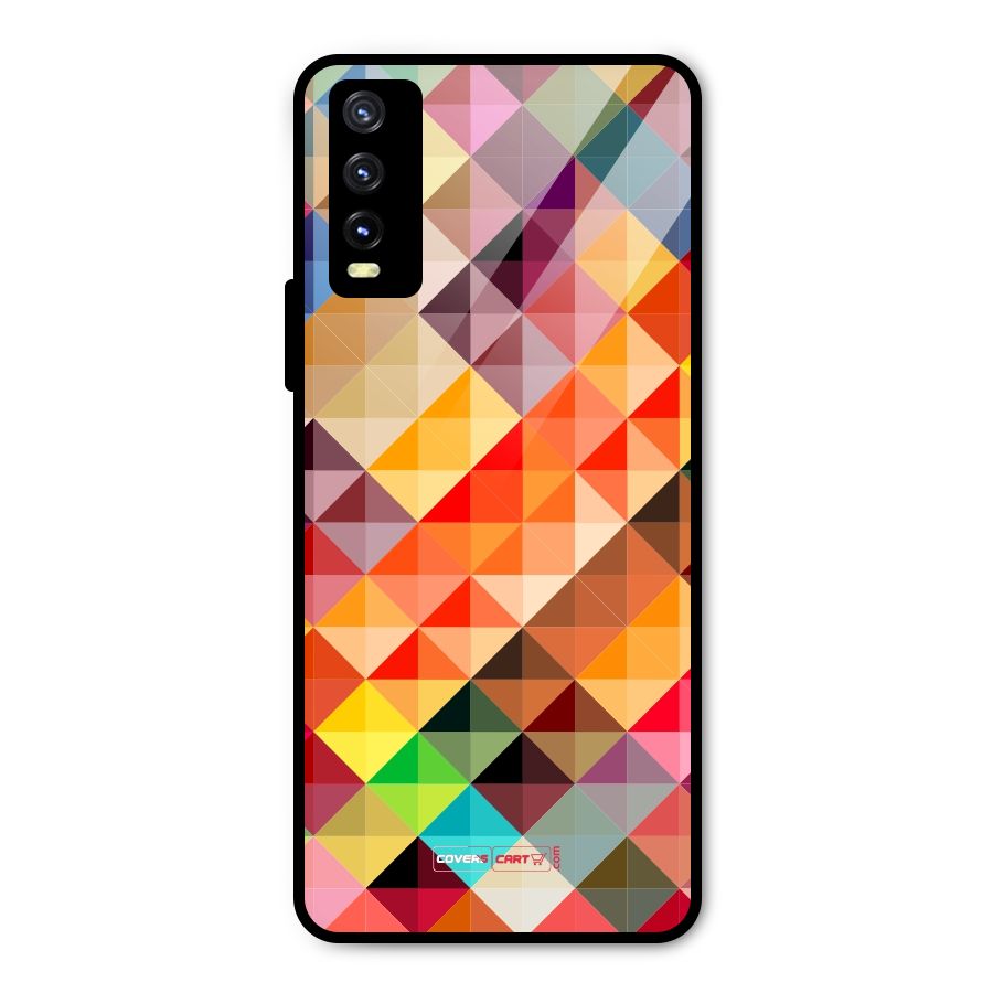 Colorful Cubes Metal Back Case for Vivo Y20g