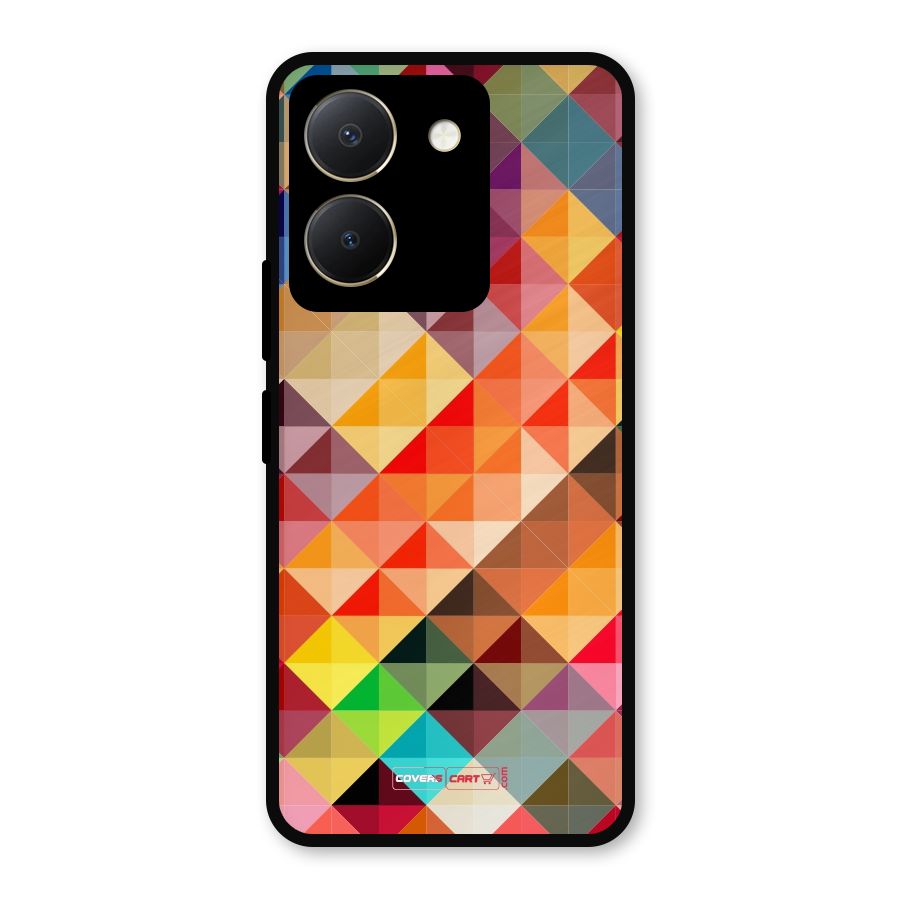 Colorful Cubes Metal Back Case for Vivo Y36