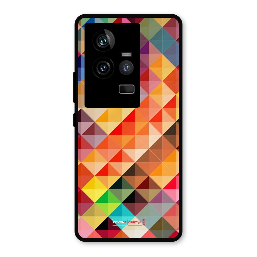 Colorful Cubes Metal Back Case for iQOO 11 5G