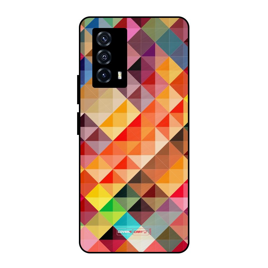 Colorful Cubes Metal Back Case for iQOO Z5