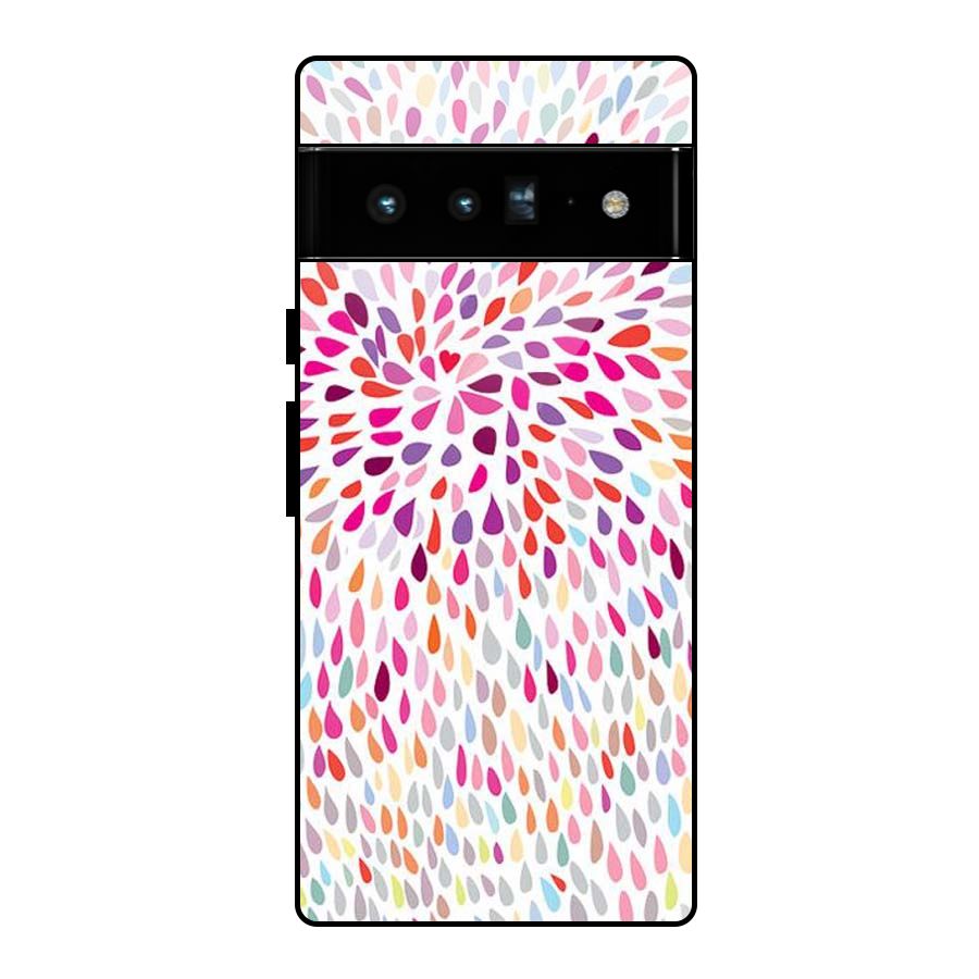 Colorful Decorative Pattern Glass Back Case for Google Pixel 6 Pro