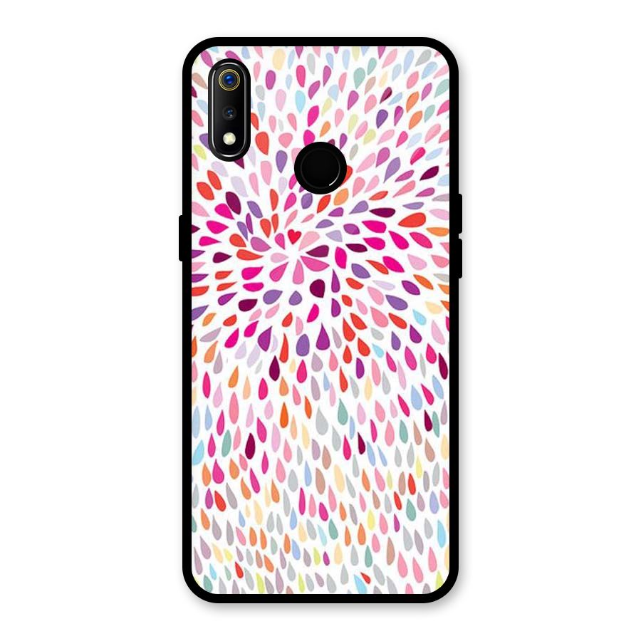 Colorful Decorative Pattern Glass Back Case for Realme 3