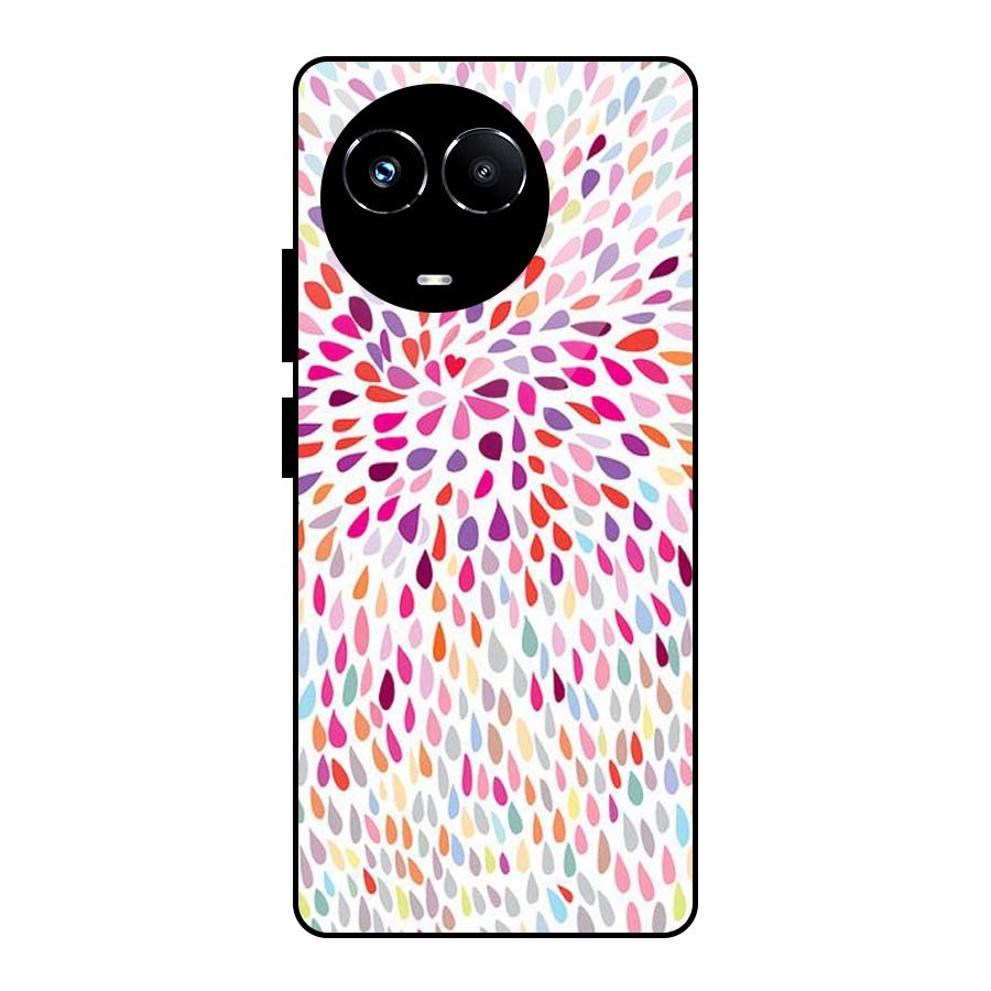Colorful Decorative Pattern Glass Back Case for Realme Narzo 60X