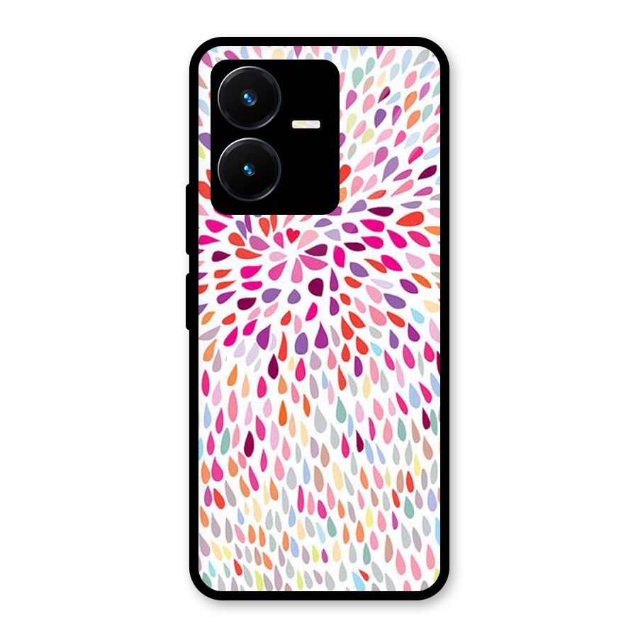 Colorful Decorative Pattern Glass Back Case for Vivo Y22s