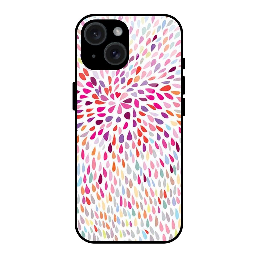 Colorful Decorative Pattern Glass Back Case for iPhone 15