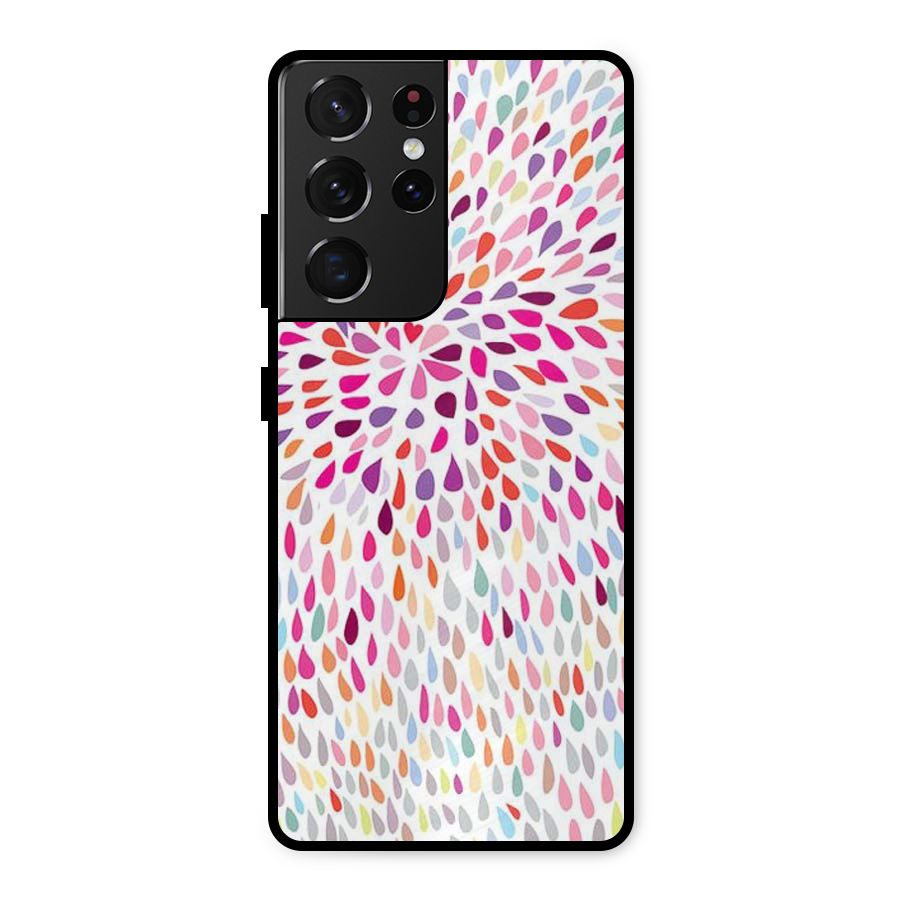 Colorful Decorative Pattern Metal Back Case for Galaxy S21 Ultra 5G