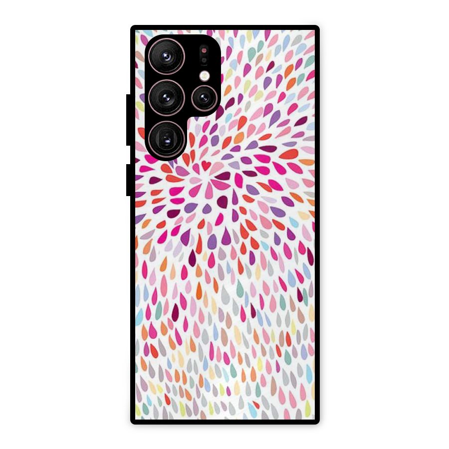Colorful Decorative Pattern Metal Back Case for Galaxy S22 Ultra 5G