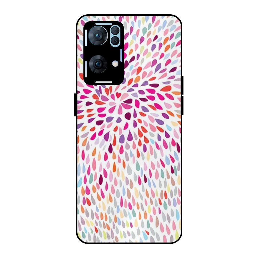 Colorful Decorative Pattern Metal Back Case for Oppo Reno7 Pro 5G