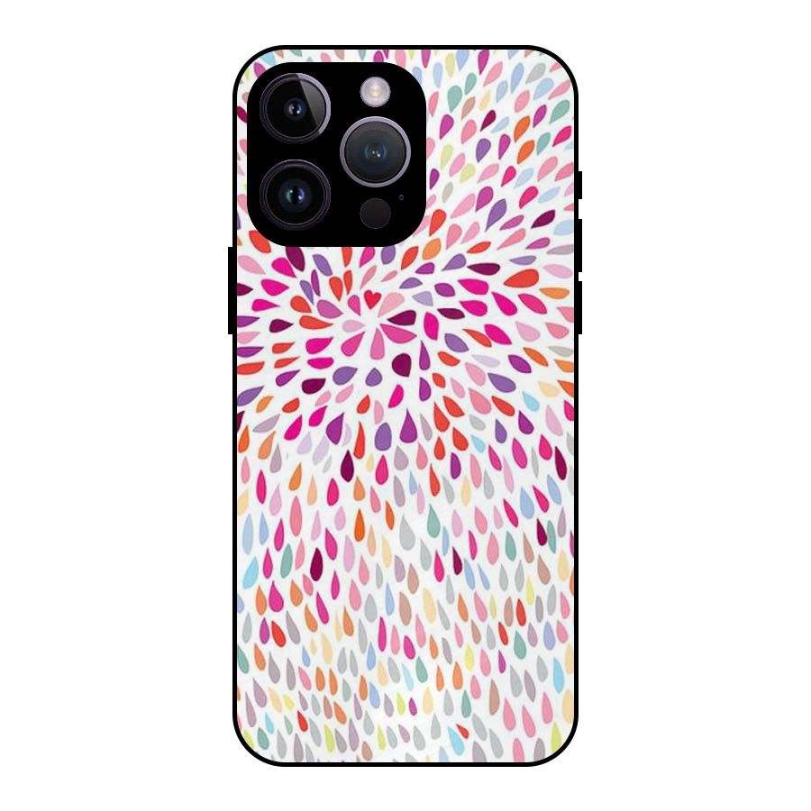 Colorful Decorative Pattern Metal Back Case for iPhone 14 Pro Max