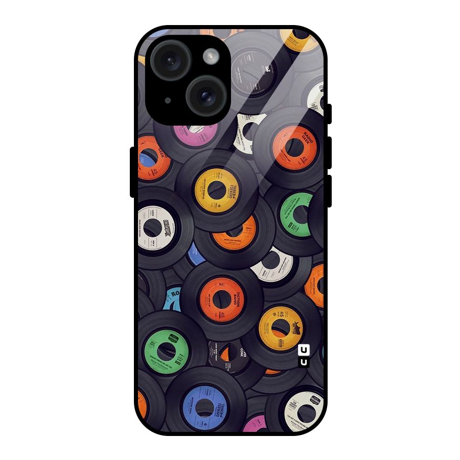 Colorful Disks Glass Back Case for iPhone 15