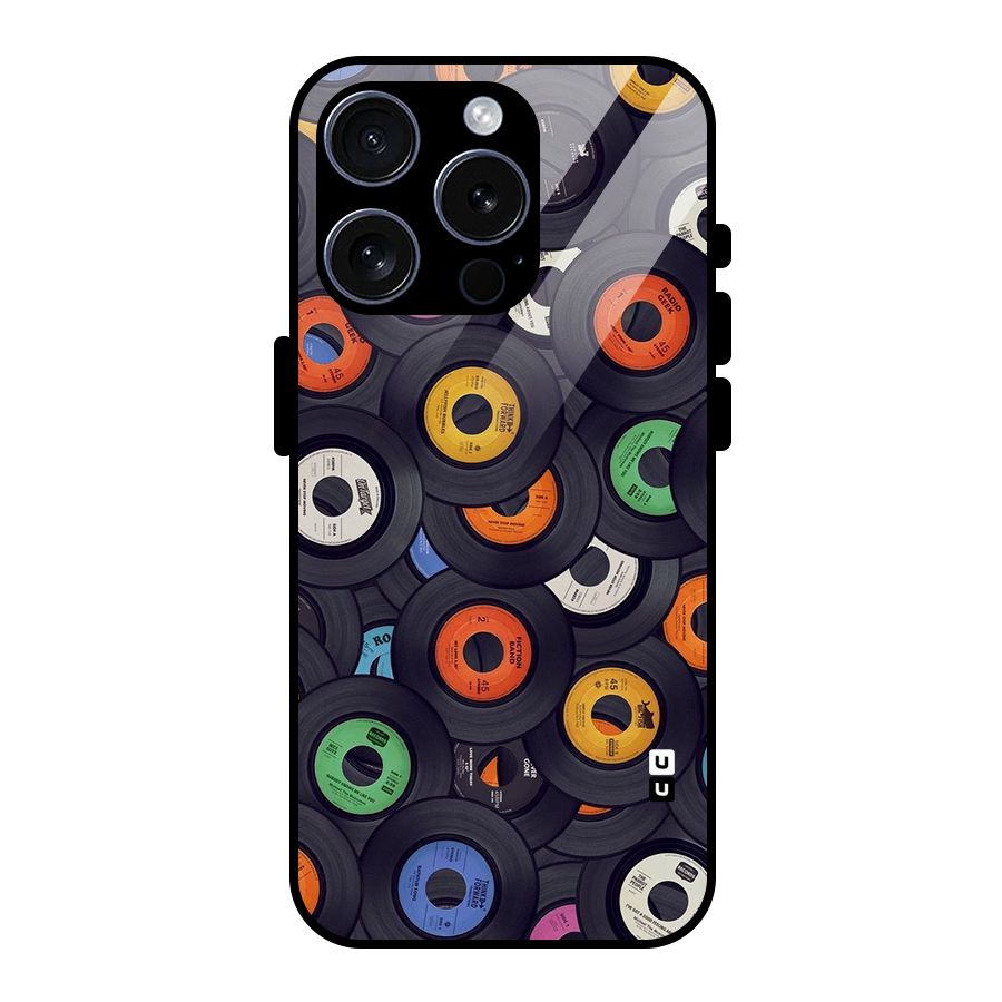 Colorful Disks Glass Back Case for iPhone 15 Pro