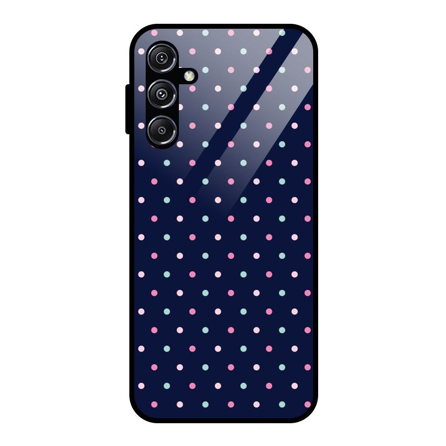 Colorful Dots Pattern Glass Back Case for Galaxy M34 5G
